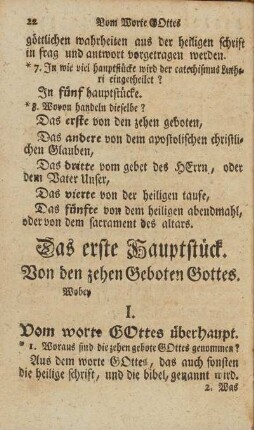 Das erste Hauptstück. Von den zehen Geboten Gottes