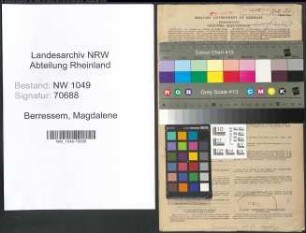 Entnazifizierung Magdalene Berressem , geb. 19.04.1898 (Lehrerin)