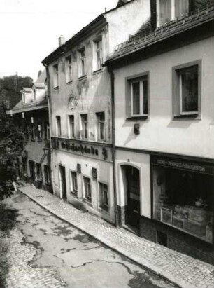 Schwarzenberg. Wohnhaus, Untere Schloßstraße 7/11. Straßenansicht