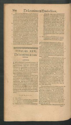 Titulus XXV. De locatione & conductione.
