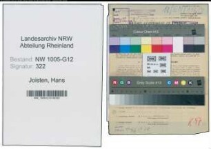 Entnazifizierung Hans Joisten , geb. 10.08.1894 (Abtl.Leiter)