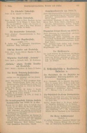 II. Wissenschaftliche u. Kunstvereine, Anstalten [et]c.