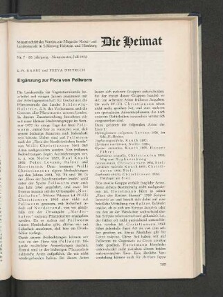 Nr. 7. 80. Jahrgang. Neumünster, Juli 1973.