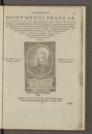 Descriptio monvmenti prope segebergam, [...]