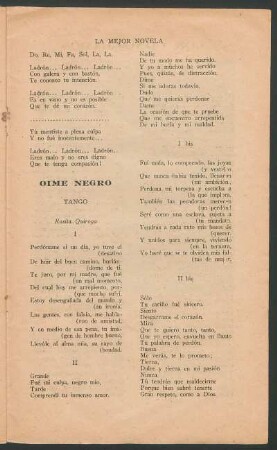 Oime Negro : Tango