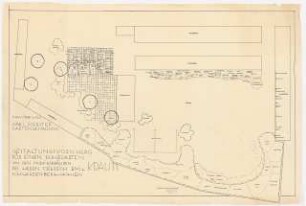Garten am Fabrikgebäude von Friedrich Emil Krauß, Schwarzenberg: Pflanzplan Ruhegarten bei den Fabrikgebäuden 1:100