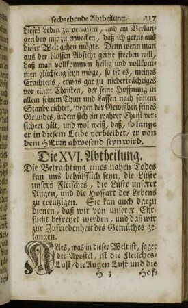 Die XVI. Abtheilung.