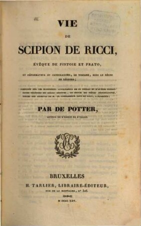 Vie et mémoires de Scipion de Ricci, évèque de Pistoie et Prato. T. 3