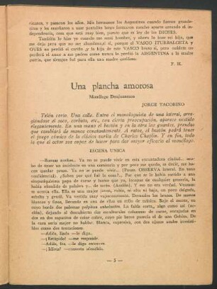 Una plancha amorosa : Monólog Donjuanesco