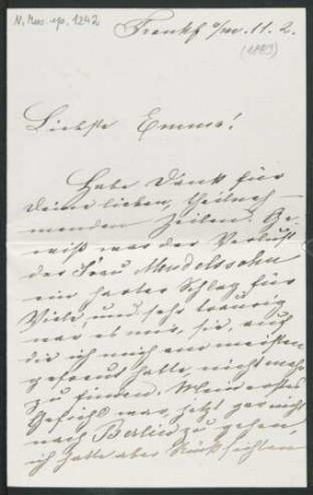 Brief an Emma Preusser : 11.02.1889