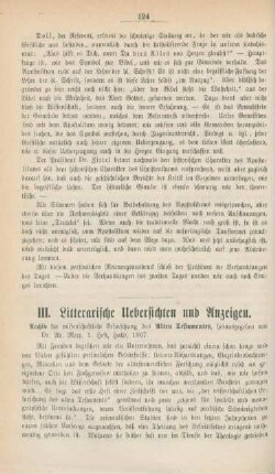 124-128 Litterarische Uebersichten und Anzeigen