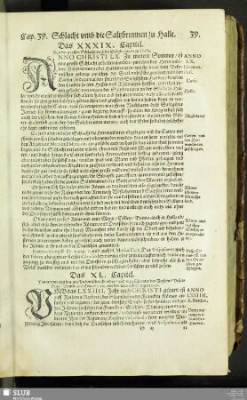 Das XXXIX. Capitel