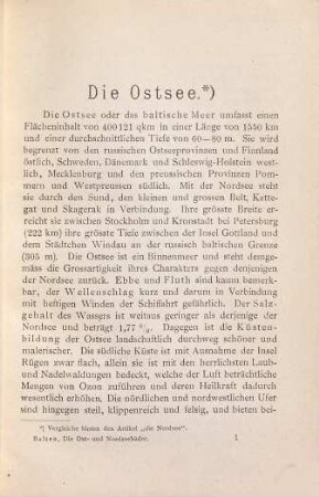 Die Ost- und Nordsee-Bäder : Ein Führer und Ratgeber bearbeitet von Ottomar von Balten Mit 2 Karten-Beilagen. Braumüller's Bade-Bibliothek