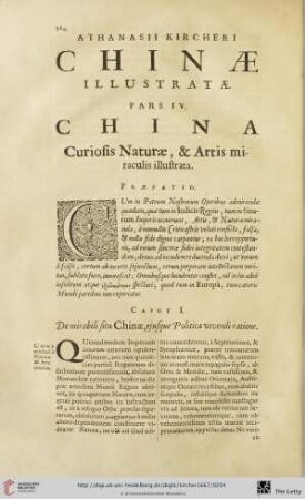 Pars IV: China. Curiosis Naturae, & Artis miraculis illustrata