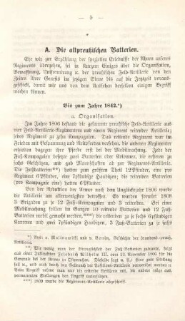 A. Die altpreußischen Batterien.
