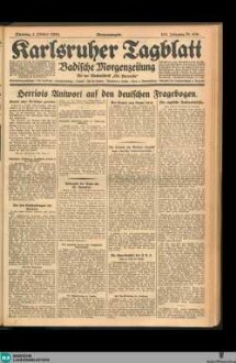 Karlsruher Tagblatt, Morgenausgabe