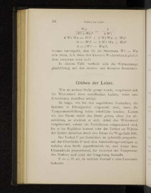 Glühen der Leiter.