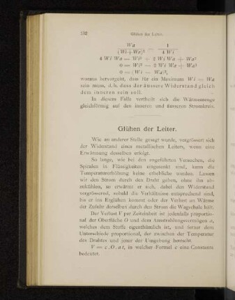 Glühen der Leiter.