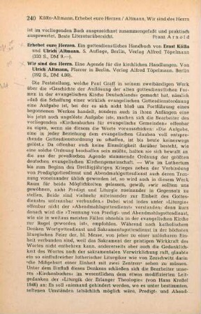 240-241 [Rezension] Kölln, Ernst, Erhebet eure Herzen