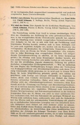 240-241 [Rezension] Kölln, Ernst, Erhebet eure Herzen