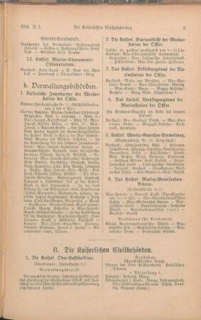 B. Die Kaiserlichen Civilbehörden.