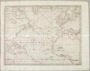 A Chart of the Atlantic Ocean I. Sheet. Mit vier Ansichten