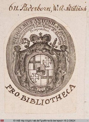 Wappen des Bischofs Wilhelm Anton von Paderborn