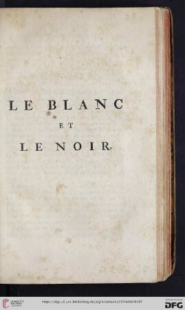 Le blanc et le noir