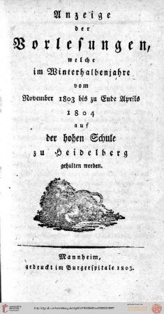 Wintersemester 1803/1804