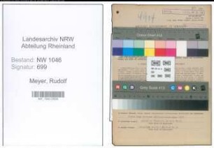 Entnazifizierung Rudolf Meyer , geb. 16.09.1898 (Regierungrat)