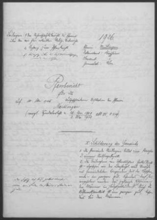 Neidlingen: Pfarrbericht 1926