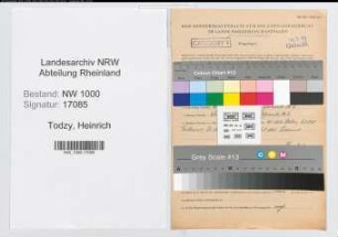 Entnazifizierung Heinrich Todzy, geb. 20.03.1905 (Polizeibeamter)