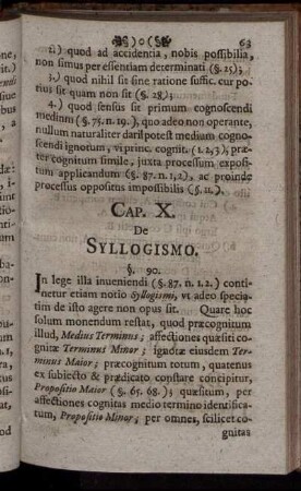 Cap. X. De Syllogismo. - Cap. XVIII. De Facultatibus mentis sensualibus.