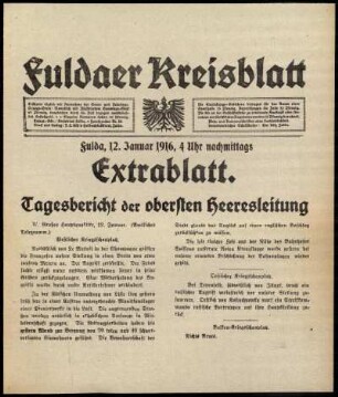 Ausgabe vom Mittwoch, den 12. Januar 1916.