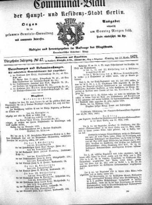 1873,47: No. 47, 23. November 1873