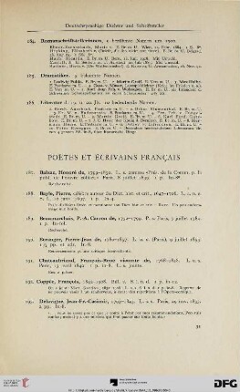 poétes et écrivains francais (Nr. 187-227)