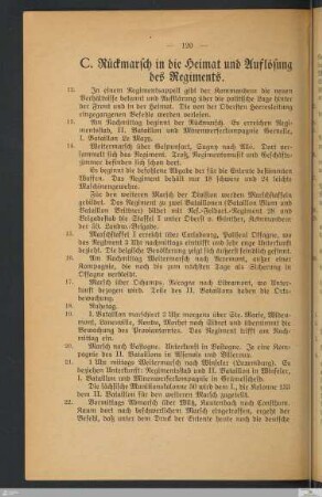 C. Rückmarsch in die Heimat und Auflösung des Regiments