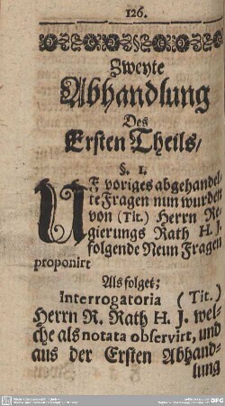 Zweyte Abhandlung Des Ersten Theils