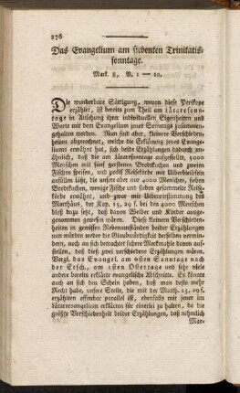 Das Evangelium am siebenten Trinitatissonntage. Mark. 8, V. 1-10