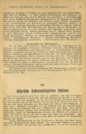 VII. Historische Sehenswürdigkeiten Dahlems