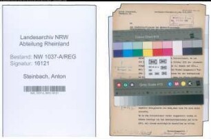 Entnazifizierung Anton Steinbach , geb. 00.00.0000 (Polizeibeamter)