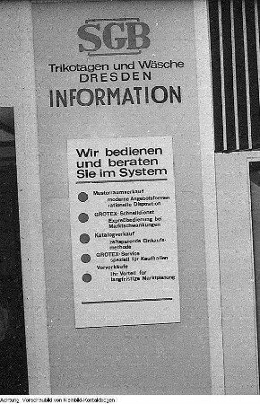 Dresden. SGB Trikotagen und Wäsche Dresden, 1962-1971