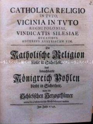 Schrift über Österreichische Ansprüche in Schlesien