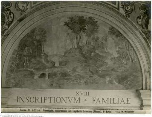Dekoration mit Szenen aus der Genesis, Landschaften und Tugendallegorien, Landschaft mit Entenjagd