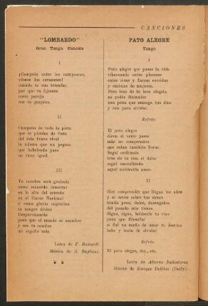 Pato alegre : Tango