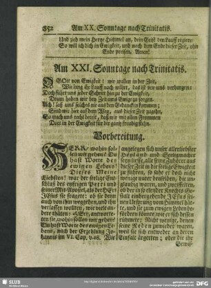 Am XXI. Sonntage nach Trinitatis