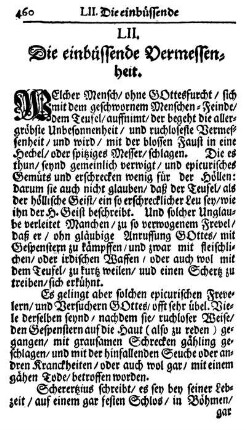 LII. Die einbüssende Vermessenheit