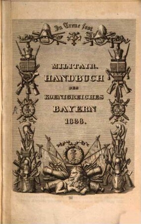 Militär-Handbuch des Königreiches Bayern. 1838