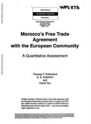 Morocco's free trade agreement with the European community : a quantitative assessment