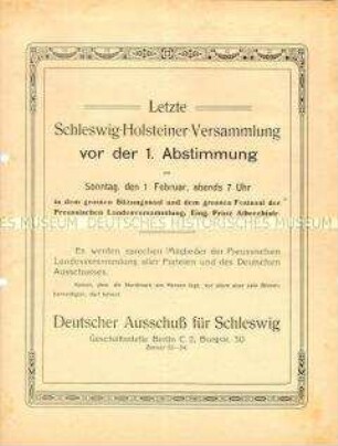 Einladung zu einer Versammlung vor der Abstimmung - Sachkonvolut